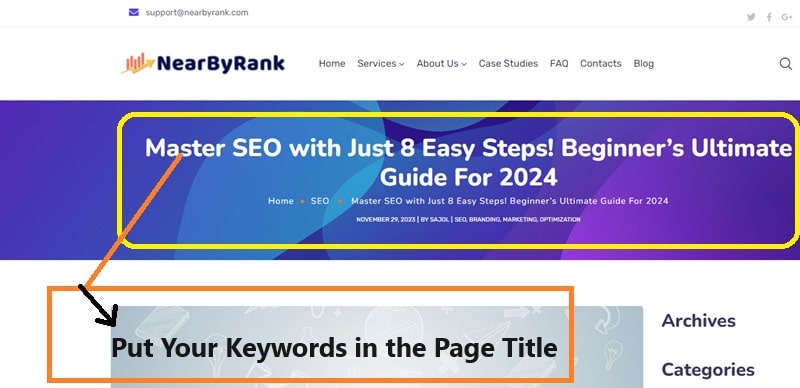 Put Your Keywords in the Page Title